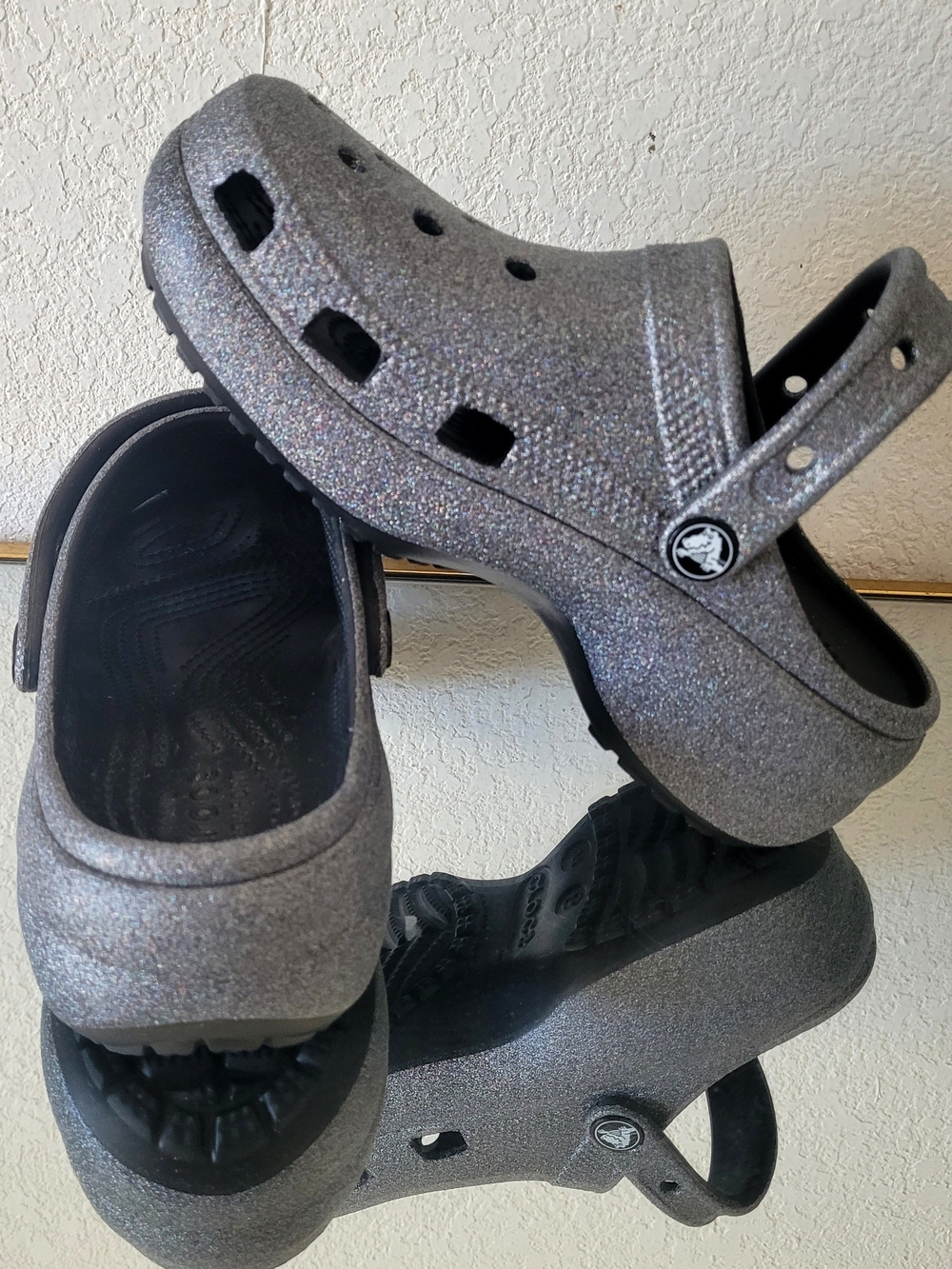 Crocs Classic Platform Glitter Clogs Women's Size 6 NWOT